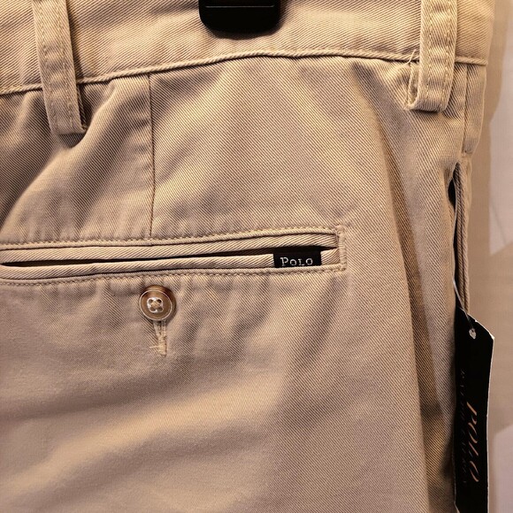 Polo Ralph Lauren Chino Shorts Mens 40 Khaki Pleated Front Golf Casual Pockets - Picture 5 of 8
